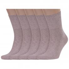 Комплект из 5 пар мужских носков с анатомической резинкой RuSocks (Орудьевский трикотаж) ТЕМНО-БЕЖЕВЫЕ
