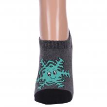 Женские ультракороткие махровые противоскользящие носки Hobby Line СЕРО-ЧЕРНЫЕ