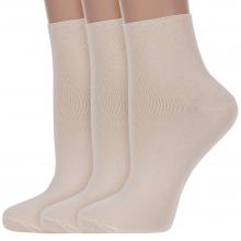 Комплект из 3 пар женских носков без резинки ХОХ БЕЖЕВЫЕ