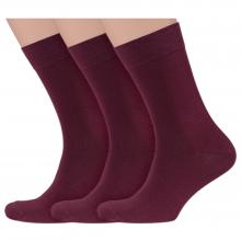 Комплект из 3 пар мужских носков  Нева-Сокс  без фабричных этикеток БОРДОВЫЕ