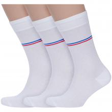 Комплект из 3 пар мужских носков LORENZline БЕЛЫЕ с полосками