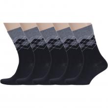 Комплект из 5 пар мужских носков RuSocks (Орудьевский трикотаж) ЧЕРНЫЕ