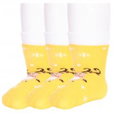 Комплект из 3 пар детских махровых носков Брестские (БЧК) рис. 867, ЯРКО-ЖЕЛТЫЕ
