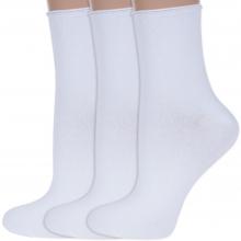 Комплект из 3 пар женских носков без резинки RuSocks (Орудьевский трикотаж) БЕЛЫЕ