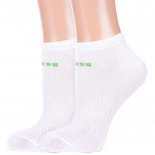 Комплект из 2 пар женских спортивных носков Альтаир БЕЛЫЕ с зеленым