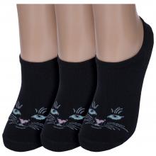 Комплект из 3 пар женских ультракоротких носков  Красная ветка  ЧЕРНЫЕ