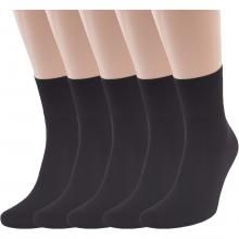 Комплект из 5 пар мужских укороченных носков RuSocks (Орудьевский трикотаж) ЧЕРНЫЕ