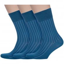 Комплект из 3 пар мужских носков Akos рис. 004, ЯРКО-ДЖИНСОВЫЕ
