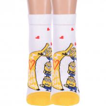 Комплект из 2 пар женских носков серии Миньоны Брестские (БЧК) рис. 499, БЕЛЫЕ