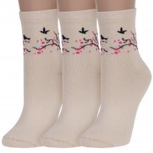 Комплект из 3 пар женских носков ХОХ G-1402 БЕЖЕВЫЕ