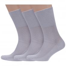 Комплект из 3 пар мужских медицинских носков Dr. Feet (PINGONS) из 100% хлопка СВЕТЛО-СЕРЫЕ