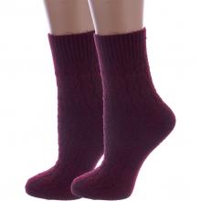 Комплект из 2 пар женских полушерстяных носков RuSocks (Орудьевский трикотаж) БОРДОВЫЕ