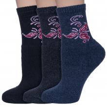 Комплект из 3 пар женских носков с махровой стопой Альтаир микс 1