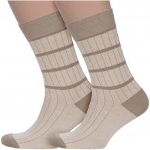 Комплект из 2 пар мужских носков PARA socks M2D16, БЕЖЕВЫЕ МЕЛАНЖ
