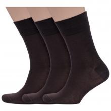 Комплект из 3 пар мужских носков Grinston socks (PINGONS) из 100% микромодала КОРИЧНЕВЫЕ