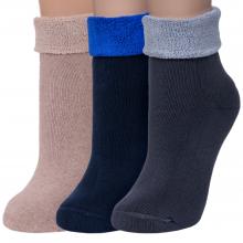 Комплект из 3 пар женских махровых носков RuSocks (Орудьевский трикотаж) микс 4