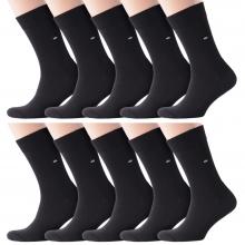 Комплект из 10 пар мужских носков с махровым следом RuSocks (Орудьевский трикотаж) ЧЕРНЫЕ