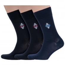 Комплект из 3 пар мужских носков Grinston socks (PINGONS) из мерсеризованного хлопка микс 3