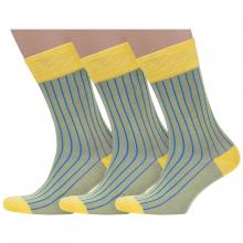 Комплект из 3 пар мужских носков Sergio Di Calze (PINGONS) из мерсеризованного хлопка ЖЕЛТЫЕ