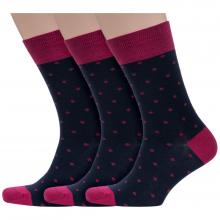Комплект из 3 пар мужских носков Grinston socks (PINGONS) 18D1, БОРДОВЫЕ