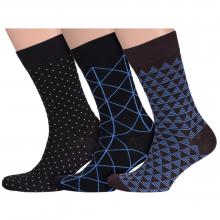 Комплект из 3 пар мужских носков  Нева-Сокс  микс 21