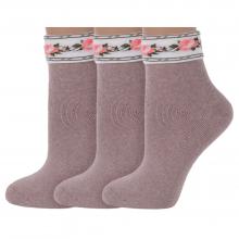 Комплект из 3 пар женских махровых носков RuSocks (Орудьевский трикотаж) ТЕМНО-БЕЖЕВЫЕ