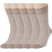 Комплект из 5 пар мужских хлопковых носков RuSocks (Орудьевский трикотаж) ТЕМНО-БЕЖЕВЫЕ