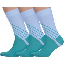 Комплект из 3 пар мужских носков НЕВА-Сокс MAG-17, БИРЮЗОВО-ГОЛУБЫЕ