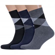 Комплект из 3 пар мужских махровых носков RuSocks (Орудьевский трикотаж) микс 1