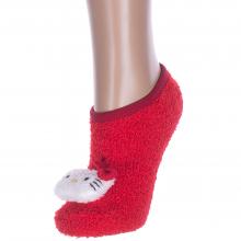 Женские ультракороткие махровые носки Hobby Line КРАСНЫЕ