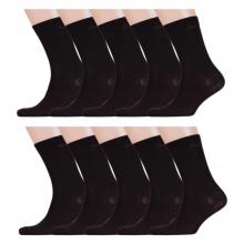 Комплект из 10 пар мужских носков  Оптима  (Челны-текстиль) черные (без этикеток)