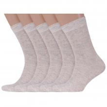 Комплект из 5 пар мужских носков Челны Текстиль из льна БЕЖЕВЫЕ