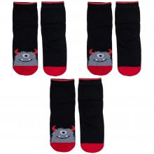Комплект из 3 пар детских носков Красная ветка С-2105, ЧЕРНО-КРАСНЫЕ
