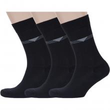Комплект из 3 пар мужских носков с махровым следом  Красная ветка  ЧЕРНЫЕ