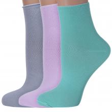 Комплект из 3 пар женских носков без резинки ХОХ микс 3