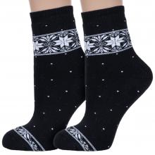 Комплект из 2 пар женских махровых носков Красная ветка С-909, ЧЕРНЫЕ