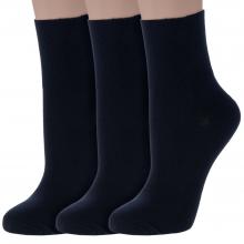 Комплект из 3 пар женских носков с широкой резинкой RuSocks (Орудьевский трикотаж) ЧЕРНЫЕ