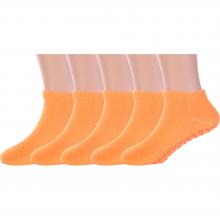 Комплект из 5 пар детских противоскользящих носков Hobby Line ОРАНЖЕВЫЕ