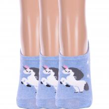 Комплект из 3 пар женских ультракоротких носков Hobby Line ГОЛУБЫЕ