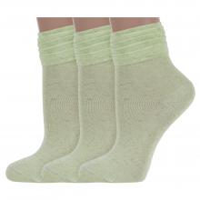 Комплект из 3 пар женских носков LORENZLine из вискозы и льна САЛАТОВЫЕ