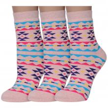 Комплект из 3 пар женских махровых носков ХОХ GZ-3R24, РОЗОВЫЕ