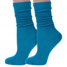 Комплект из 2 пар женских носков без резинки Брестские (БЧК) рис. 229, МОРСКАЯ ВОЛНА