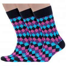 Комплект из 3 пар мужских носков Grinston socks (PINGONS) 18D3, РОЗОВЫЕ