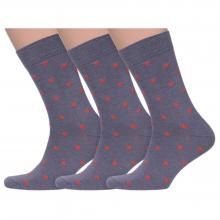 Комплект из 3 пар мужских носков  Нева-Сокс  М15, СЕРЫЕ