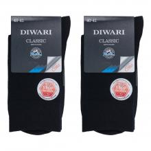 Комплект из 2 пар мужских антибактериальных носков DiWaRi рис. 000, ЧЕРНЫЕ