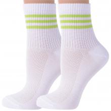 Комплект из 2 пар женских спортивных носков VIRTUOSO БЕЛО-САЛАТОВЫЕ