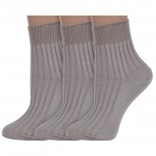 Комплект из 3 пар женских носков из 100% хлопка RuSocks (Орудьевский трикотаж) ТЕМНО-БЕЖЕВЫЕ