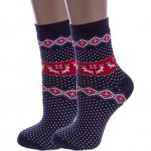 Комплект из 2 пар детских махровых носков RuSocks (Орудьевский трикотаж) ТЕМНО-СИНИЕ