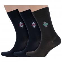 Комплект из 3 пар мужских носков Grinston socks (PINGONS) из мерсеризованного хлопка микс 2