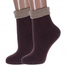 Комплект из 2 пар женских теплых махровых носков Hobby Line КОРИЧНЕВЫЕ
